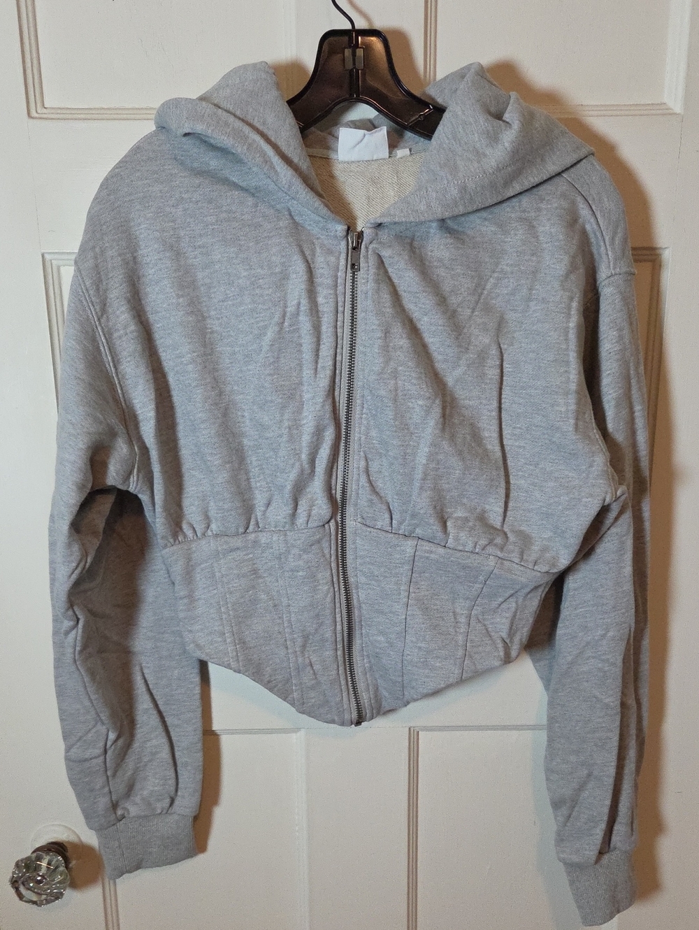 NIA Heather Grey Corset Hoodie Size Medium